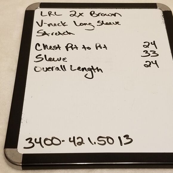 Lauren Ralph Lauren 2X Top Pleated V-neck Jersey Business Casual Preppy Office - Picture 8 of 8